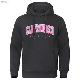 U.S. San Francisco Kalifornien tryckta mens hoodies Loose O-Neck Sweatshirts Crewneck fickkläder mode överdimensionerad hoodie man l230520