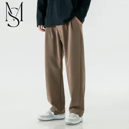 Calças masculinas flácidas casuais primavera 2023 estilo americano retrô calças pequenas tendência soltas e versáteis mop perna larga