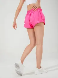 Lu Hotty Short Womens Yoga Shortsハイウエストジムフィットネストレーニングタイツスポーツショートパンツファッションクイック乾燥ソリッドズボン