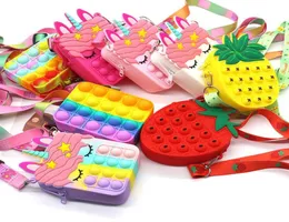 Party Fidget Toys Sensory Fashion Bag kid Push Bubble Rainbow Anti Stress Educational Bambini e adulti Decompression Toy1077084