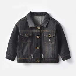 Tench Coats Light Jackets for Kids Toddler Children Outwear Winter Winter Long Sleeve Denim Jacket Blouse Boys Black Hunting Shirt 230608