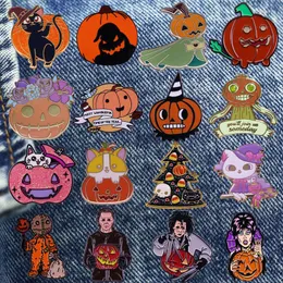 Brooches Interesting Pumpkin Headgear Cartoon Brooch Lapel Metal Enamel Badge Collect Denim Hat Collar Jewelry Halloween Gifts