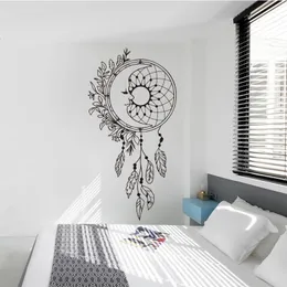 Dreamcatcher Wandaufkleber, Vinyl, abnehmbare Aufkleber, kreativer schöner Blumenaufkleber für Schlafzimmer, Wohnzimmer, Hausdekoration