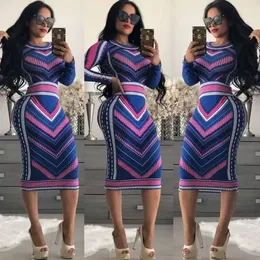 NEUE Designer Großhandel Sexy Kleider Sommer Frauen Langarm Bodycon Midi Kleid Casual Print Dünne Sommerkleid Y2K Streetwear Bulk Großhandel Kleidung 001