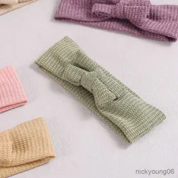 Haarschmuck Turban Baby Mädchen Bogen Stirnband Strickkopf für Kinder Gitter Stirnbänder Niedliche Bänder Neugeborenen Fotofarben R230608