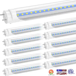 Lâmpadas LED de 4 pés 4 pés, tubo de luz híbrido tipo A+B, 18W 6000K, branco frio Plug Play, bypass de lastro, simples ou duplo, substituição de luz fluorescente T8 T12, loja ETL