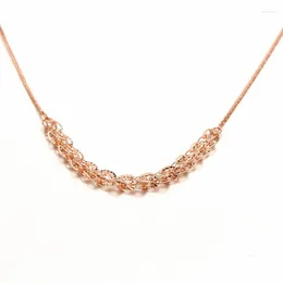 Ketten 585 Lila Gold Glänzend Geometrisch Glänzend In Halskette Für Frau Einfach Klassisch Überzogen 14K Rose Licht Luxus Schmuck