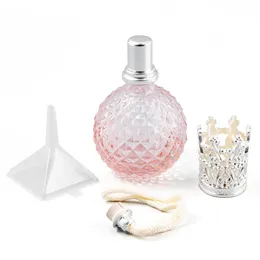 Parfüm şişesi 100ml pembe katalitik ananas kokusu difüzör aromaterapi yağ lambası fitil kiti parfum cam şişe seramik hediye 230607