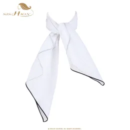 Sarongs Sishion Beyaz Kadınlar Eşarp küçük kare düz renkli yaka küçük kravat eşarpları 70*70cm bayanlar şifon mendil sd0017 230607
