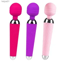 Av Magic Wand Vibrator Powerful Oral Clit USB Charge Anal Massager Adult Sex Toys For Women Safe Silicone Product L230518