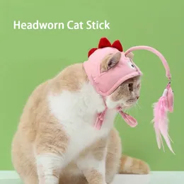 Cat Toy headwear hats amuse cats Plush Mouse Self-hi Funny Cat Toy Cat Toys pet's cute funny kitten headwear toys