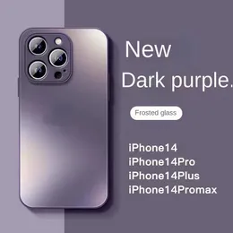 Caixa de vidro de aço de silício líquido original de luxo para iPhone 14 13 12 Pro Max capa rígida fosca