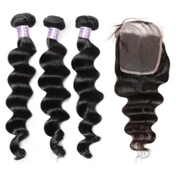 ishow human hair bundles with closure brazilian loose deep wave bundles 3pcs whole brazilian hair weave bundles9612011