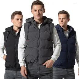 Hunting Jackets 9 Areas Heated Vest Hooded Jacket Mens USB Electric Self Heating Thermal Winter Clothes Oversized 7XL