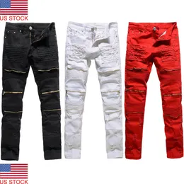 Mens Jeans Jean Pants Vintage Hole Cool Trousers para Homens Europa América Estilo Plus Size jeans rasgados Masculino 230607