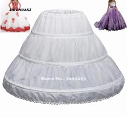 SATONOAKI Fit 614Y Girl Children Petticoat ALine 3 Hoops One Layer Kids Crinoline Lace Trim Flower Girl Dress Underskirt Elastic6187465