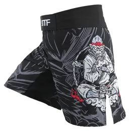 メンズショーツボクシングショーツ衣類MMAムエタイキックボクシングファイトsuotf muaythai men santa emma soft sun wukong monkey mma shorts 230607