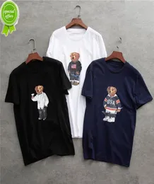 2022 US size High quality 100 cotton polo bear t shirt short sleeve casual loose tee shirts with USA bear pattern printing1751323