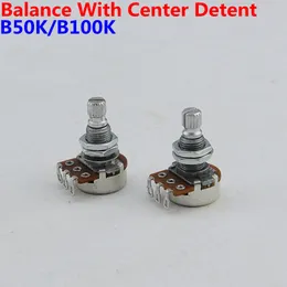 1 Stück B50K/B100K Balance Potentiometer (POT) mit Mittelarretierung für E-Bass-Gitarren-Zubehör