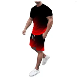 Men's Tracksuits 2023 3d Men's T-shirt Set Sportswear Oversized Clothing Shorts Suit Summer Beach