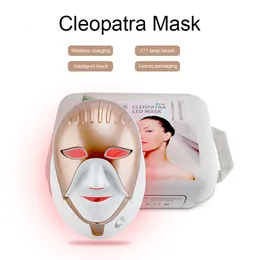 Steamer PDT LED Mask Podynamic 8 Color Cleopatra LED Mask 630nm Red Light Smart Touch Face Neck Care Machine 230607