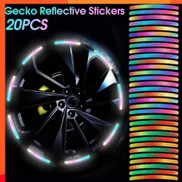 New 20pcs Colorful Car Wheel Hub Reflectors Stickers Night Warning Reflective Decals for Auto Motorcycle Bike Tire Auto Accessories