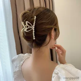 Other Hair Cl pearl rabbit ears catch clip female summer large back head hairpin shark hair accessories R230608