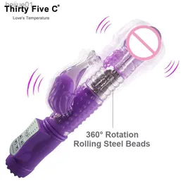 12 Speeds Vibratior Rotation Rabbit Dual Vibrators Female Masturbator Dildo G Spot Vibration Massager Women Adult Sex Product L230518