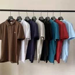 2023 Tasarımcı Mektubu Nakış CP Yama Logo Erkekler T-Shirtler Sıradan Pamuk UNISEX T Girişleri Açık Tştolma Yaka Kadınlar Üstleri Orijinal Etiket En Kalitesi Polos Tees Tees
