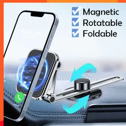 New New Magnetic Car Phone Holder 360 Degree Rotating Hidden Folding Design Universal GPS Navigation Bracket Stand for IPhone 13 14