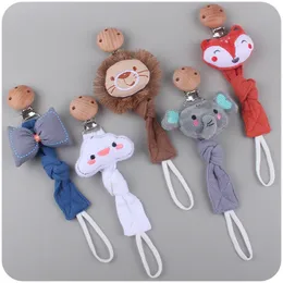 Mobiler# Baby Products Beech Pacifier Clip Lion Animal Cotton Linen Ribbon Rep Unikt Elegant designkedja 230608