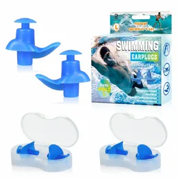 Tappi per le orecchie da nuoto, 3 paia, auricolari comodi in silicone con custodia per riporre gli adulti, i bambini impediscono che il nuotatore sia l'orecchio