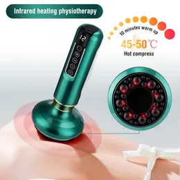 Electric Cupping Massager 12 Gear Suction and Heating Guasha Scraping EMS Body Massager Vacuum Suction Fat Burner Slimming