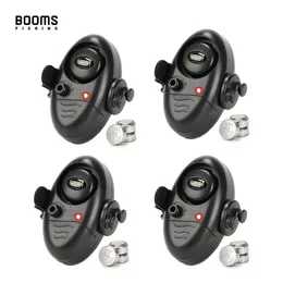 Fishing Hooks Booms E02 Bite Alarm Signalizator Carp Fish Indicator with LED Sounds Battery Include 4 sets 230608