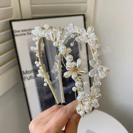 Pérola Cristal Flor Tiara Moda Acessórios para Cabelo Feminino Tendência Noiva de Alta Qualidade Faixa de Cabelo Fina Argola para Cabeça