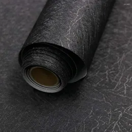 Tapetka czarna jedwabna tapeta wytłoczona samoprzylepna wodoodporna papierowa papierowa Papier i dr.