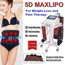 Slimming Machine Laser Weight Loss Anti Cellulite New Lipolaser Slim Body Firm Pain Therapy 5D Maxlipo Non-Invasive Equipment with 5 Treatment Pads