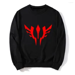 Erkek hoodies kaderi anime tema baskı waver kadife kazak polar sonbahar aydınlık sweatshirt moda gevşek ceket üstleri