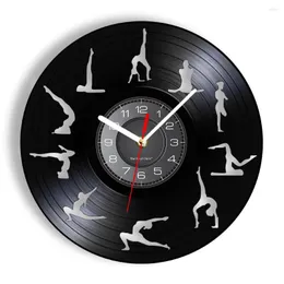 Relógios de parede Om Yoga Studio Clock Ginástica Record Zen Meditation Design moderno Decorativo Yogi Presente para menina