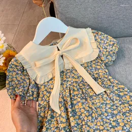 Abiti da ragazza 2-8T Flower Girls Toddler Kid Baby Clothes Summer Short Sleeve Floral Dress For Elegant Cute Princess Outfit