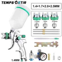 Spray Guns HVLP Professional Spray Gun 1.4/1.7/2.0/2.5mm Steel Munstycke Gravity Spray Pisty Portable Car Paint Pit Pneumatic Tool 230607