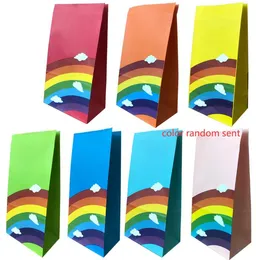 Opakowanie podarunkowe podążaj za sercem Rainbow Christmas Paper Torba torba urodzinowa impreza faworyzowanie gadżetów kolorowy Kraft 13x8x24cm Drop dostawa OTPDB