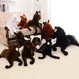Plush Dolls 1PC Simulation Animal 70x40cm Horse Toy Prone Doll For Birthday Baby Kids Gift 230608