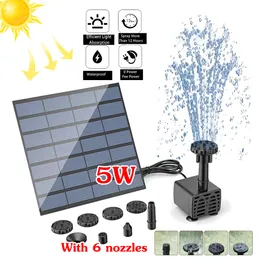 Fonte de bomba de água solar para decoração de jardim com 6 bicos para aquário, acessório decorativo para banho de pássaros, piscina submersível 230607