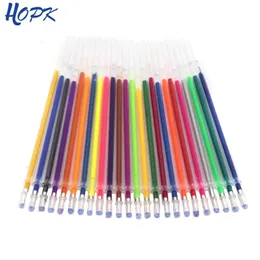 Bollpoint pennor 12 ColorsSet Ballpint Gel Pen Highlight Rod Rod Color Ink Full Shinning Målningsskolestudent Ritning 230608