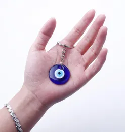 New Fashion Lucky Jewelry Vintage Glass Blue Evil Eye Pendant Keychain Goth Turkish Devil Eyes Key Chains for Men Women Friend1702242