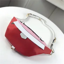 New Classic Deluxe Matching Red Large Print Leather Waist Bag Quality Handbag 44575 Size 37cm 17cm 13cm265S