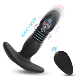 Sex Toy Massager Powerful Silicon Retractable Vibrator Usb Charging Wireless Remote Control Dildo Anal Plug Female Masturbation Adult Toys