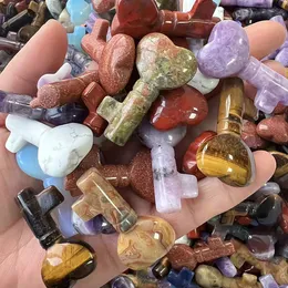 Natural Stone Crystal Heart Shape Key Rose Quartz Heart Key Healing Stone Love Key Home Crafts For Decor