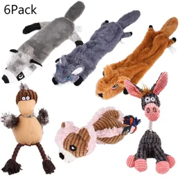 6 pièces chien jouets ensemble assortiment formation pour animaux de compagnie chiot farce en peluche à mâcher jouet de dentition pour petits moyens grands chiens approvisionnement pour animaux de compagnie